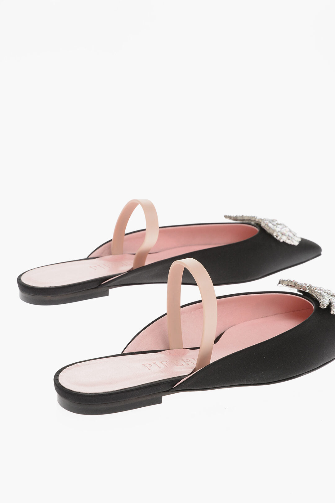 Piferi Jewels Embellished Satin Mules