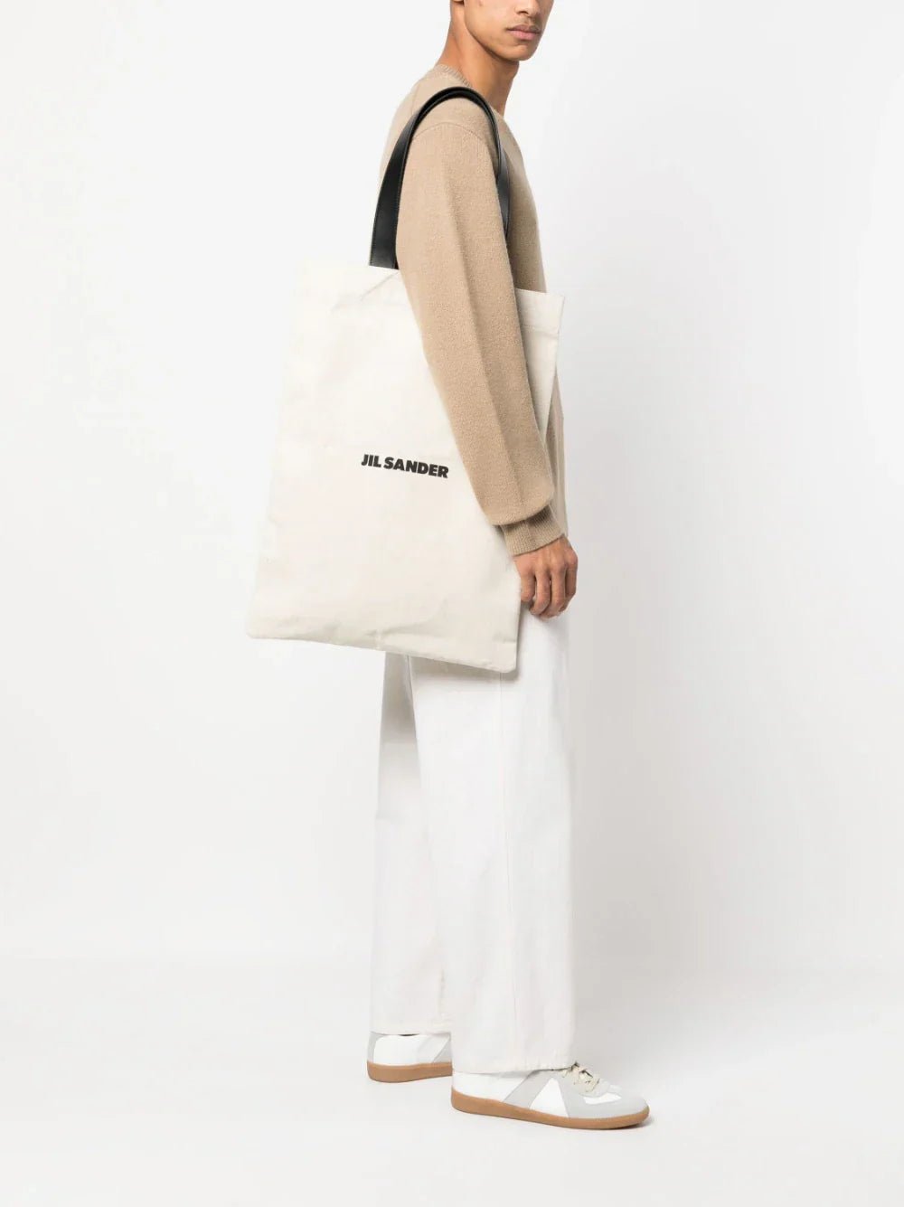 Bags - JIL SANDER Logo - print Linen Tote Bag Natural - J25WC0004P4917280 - Ask Me Wear