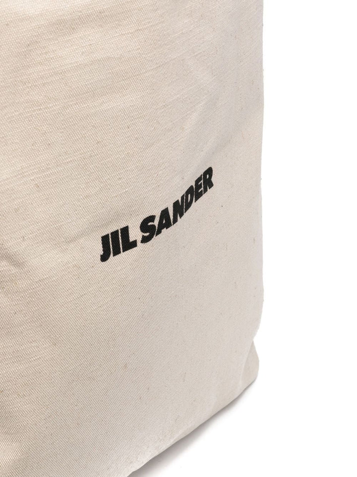 Bags - JIL SANDER Logo - print Linen Tote Bag Natural - J25WC0004P4917280 - Ask Me Wear