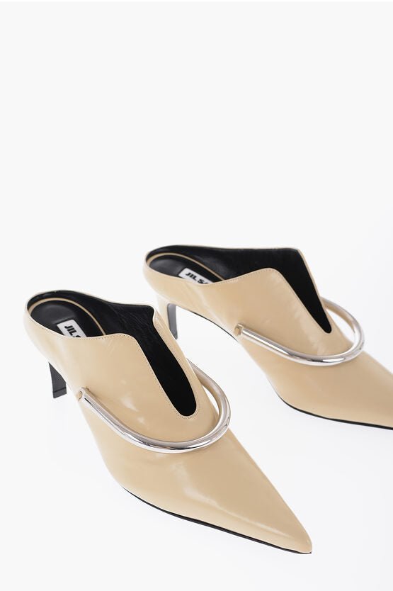 Shoes - Jil Sander Pointed Patent Leather Mules Heel 6 cm - 8056993702591 - Ask Me Wear