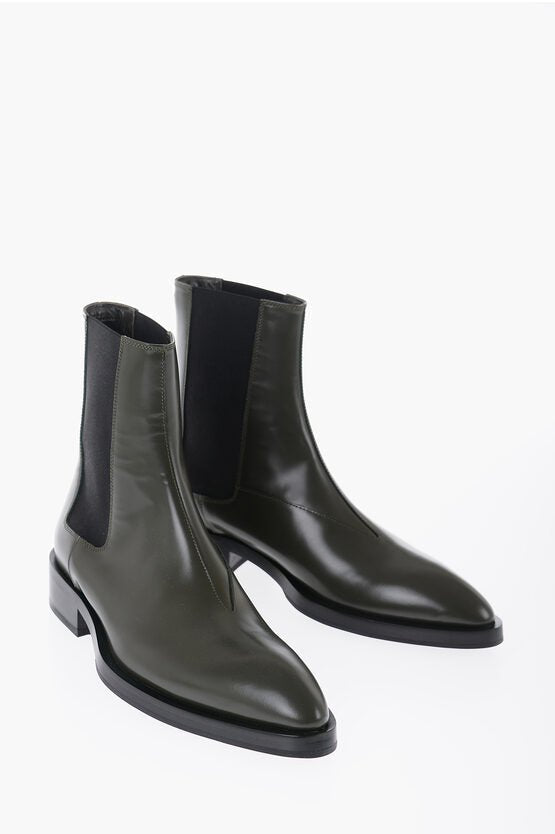 Shoes - Jil Sander Poited Leather Chelsea Boots - 8057763789880 - Ask Me Wear