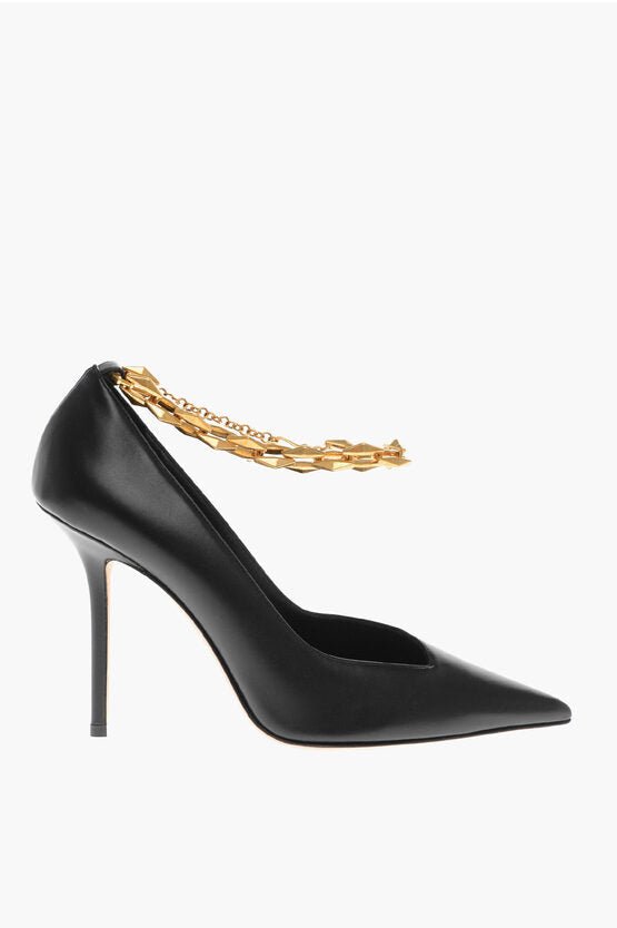 Shoes - Jimmy Choo Chain Detail DIAMOND Leather Pumps 10cm - 196176973528 - Ask Me Wear