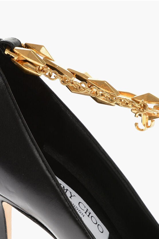 Shoes - Jimmy Choo Chain Detail DIAMOND Leather Pumps 10cm - 196176973528 - Ask Me Wear