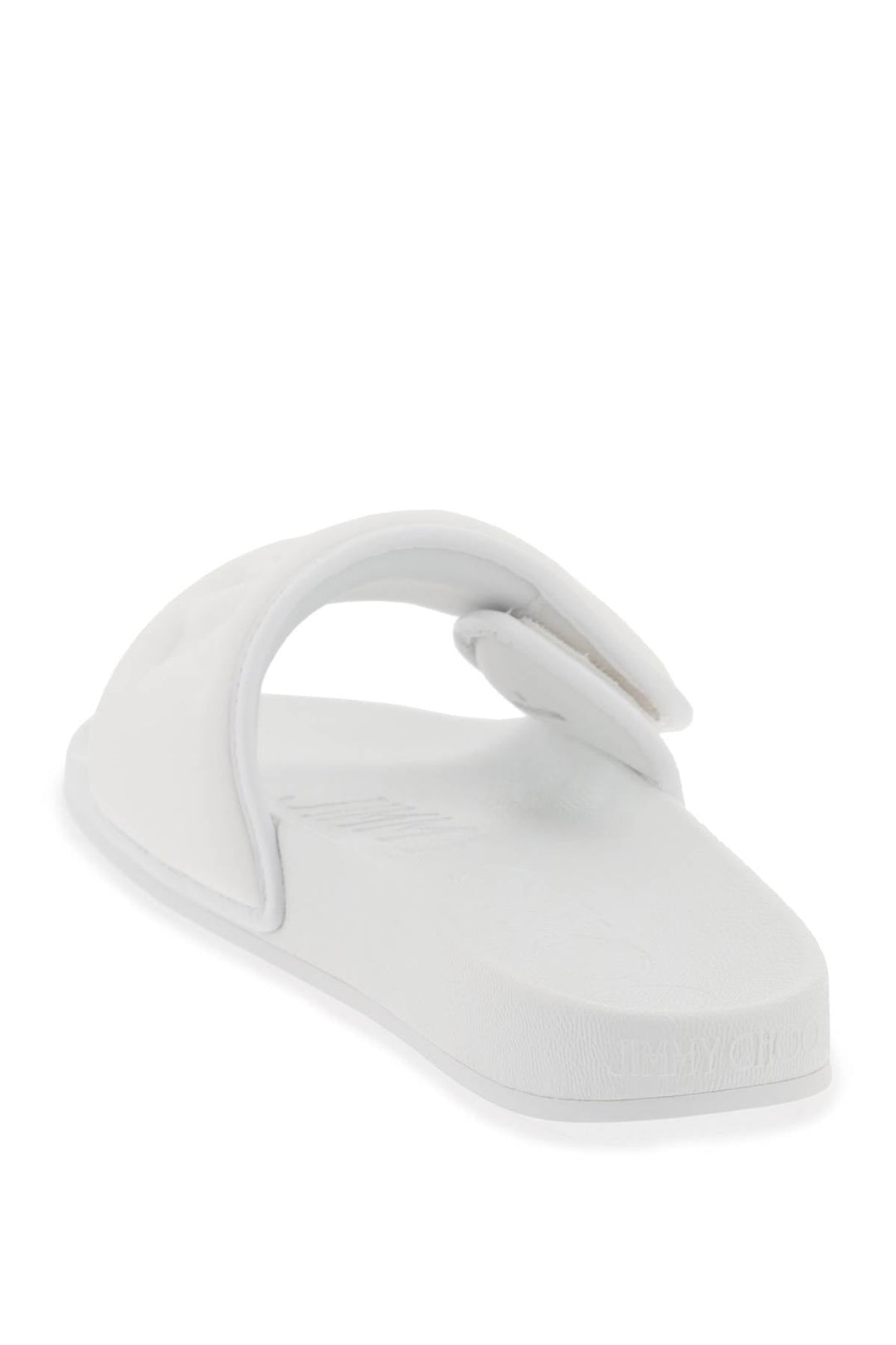 Shoes - Jimmy Choo Fitz Slides With Lycra Logoed Bang - 241516LSP000001 - VWHTW - 44 - Ask Me Wear