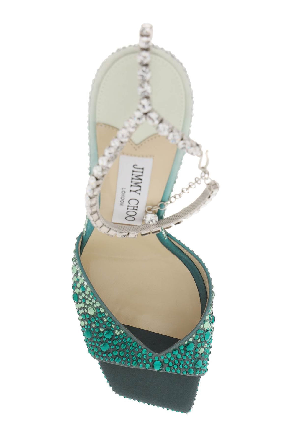 Shoes - Jimmy Choo Saeda 100 Sandals With Degradé Crystals - 241516NSD000017 - EMERC - 36 - Ask Me Wear