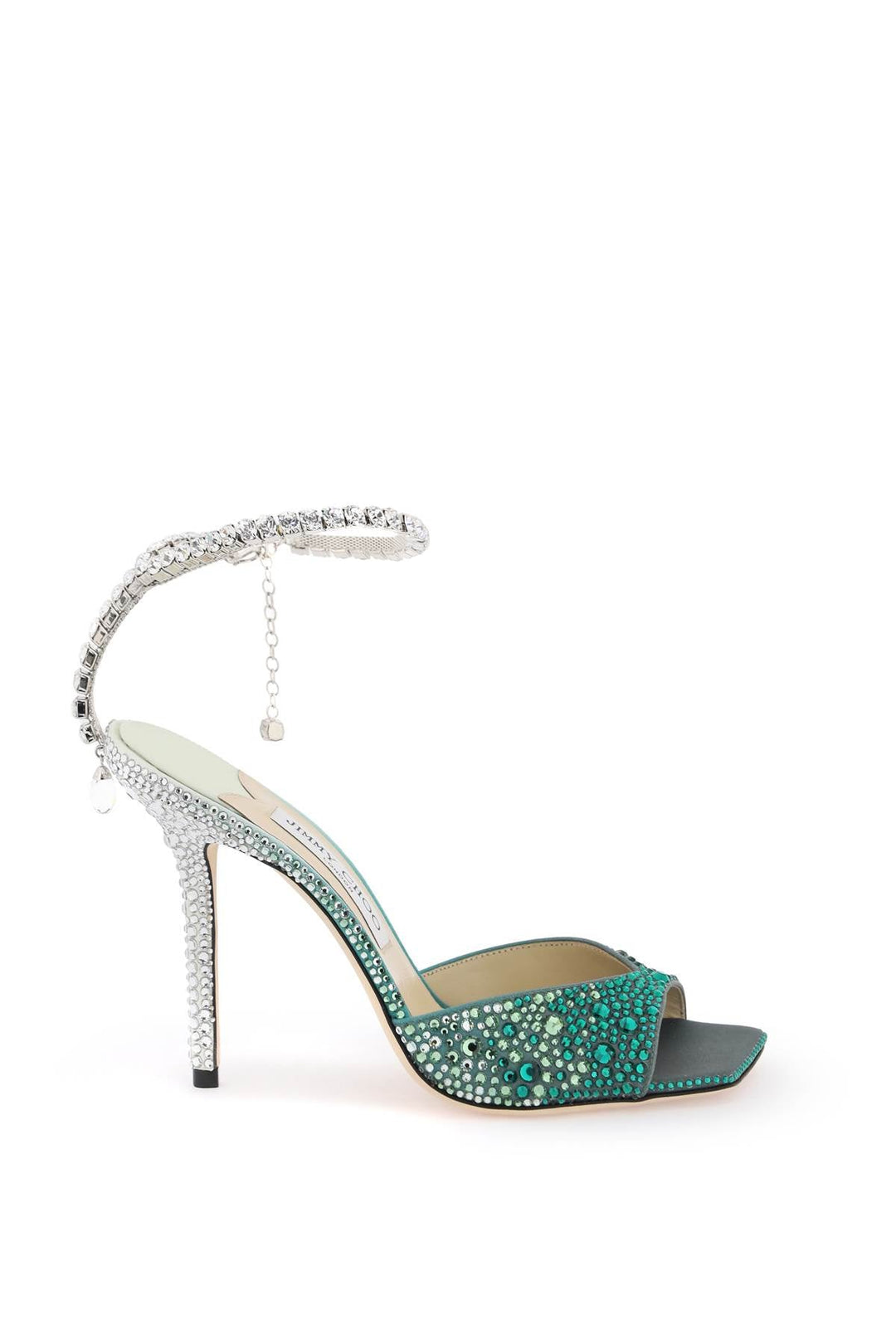 Shoes - Jimmy Choo Saeda 100 Sandals With Degradé Crystals - 241516NSD000017 - EMERC - 36 - Ask Me Wear