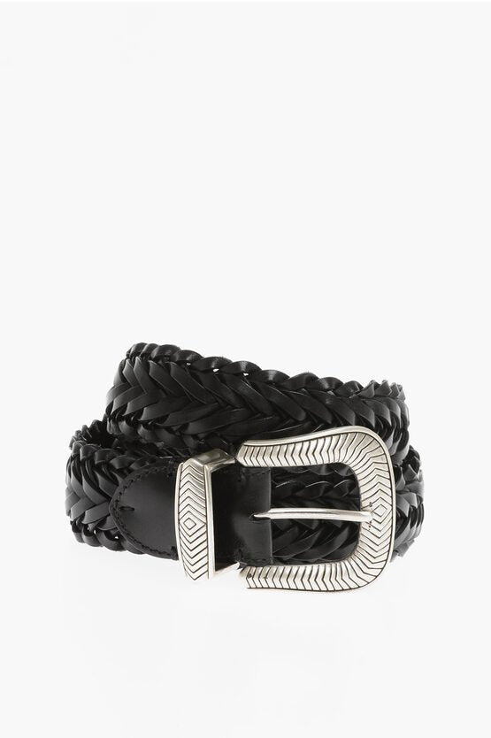 Accessories - Belts - Kate Cate Braided Leather TEX MEX Belt with Silver - Tone Buckle 40mm - 5500085749528 - Ask Me Wear