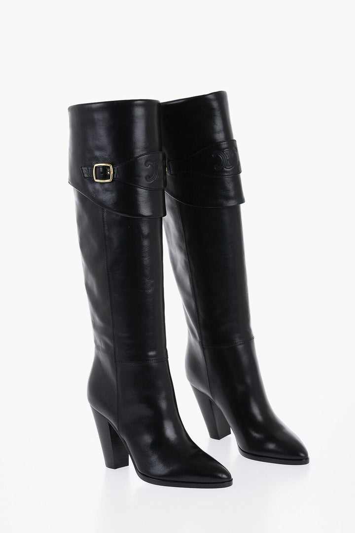 Celine Knee-Length WILTERS Leather Boots 10cm