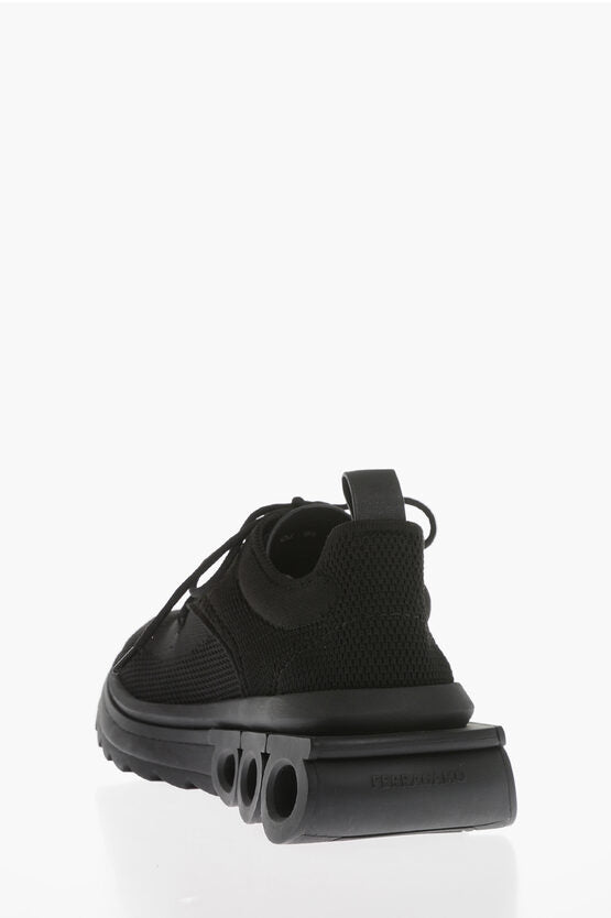 Salvatore Ferragamo Knitted NIMA Sneakers with Ton sur Ton Rubber Sole