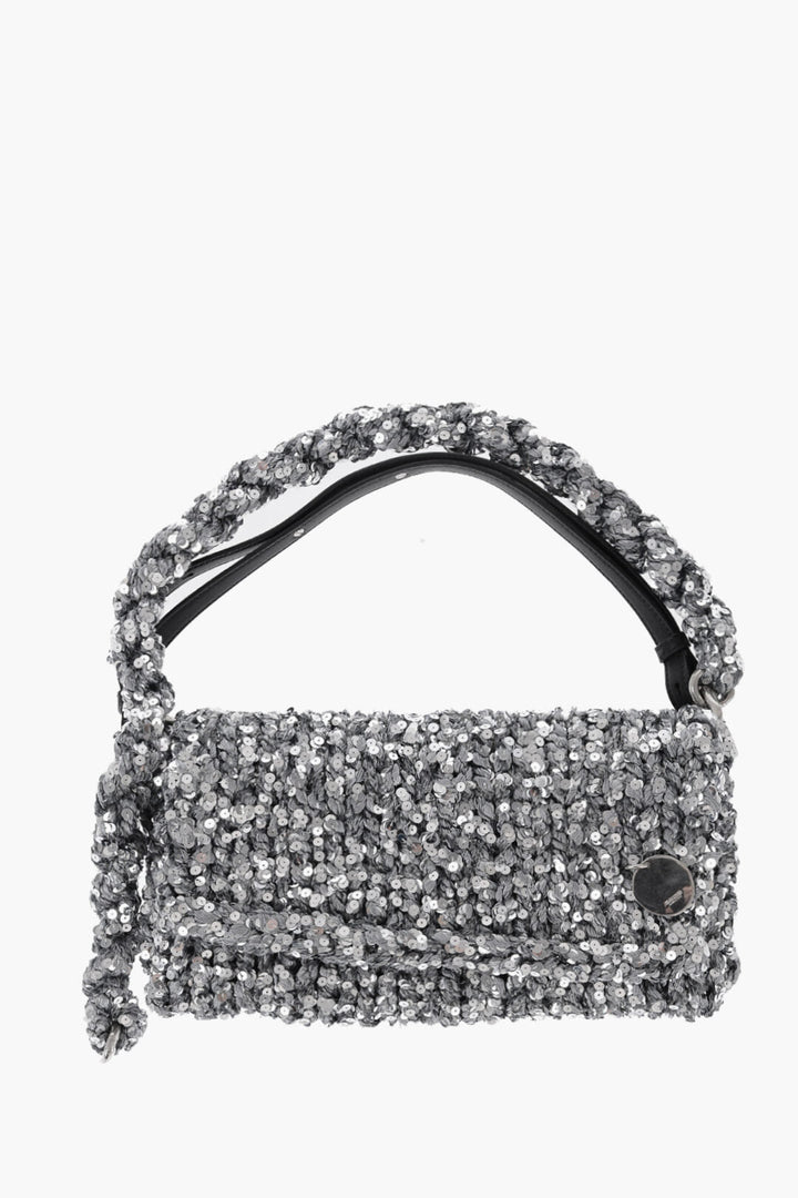 Jil Sander Knitted Shoulder Bag With Sequins