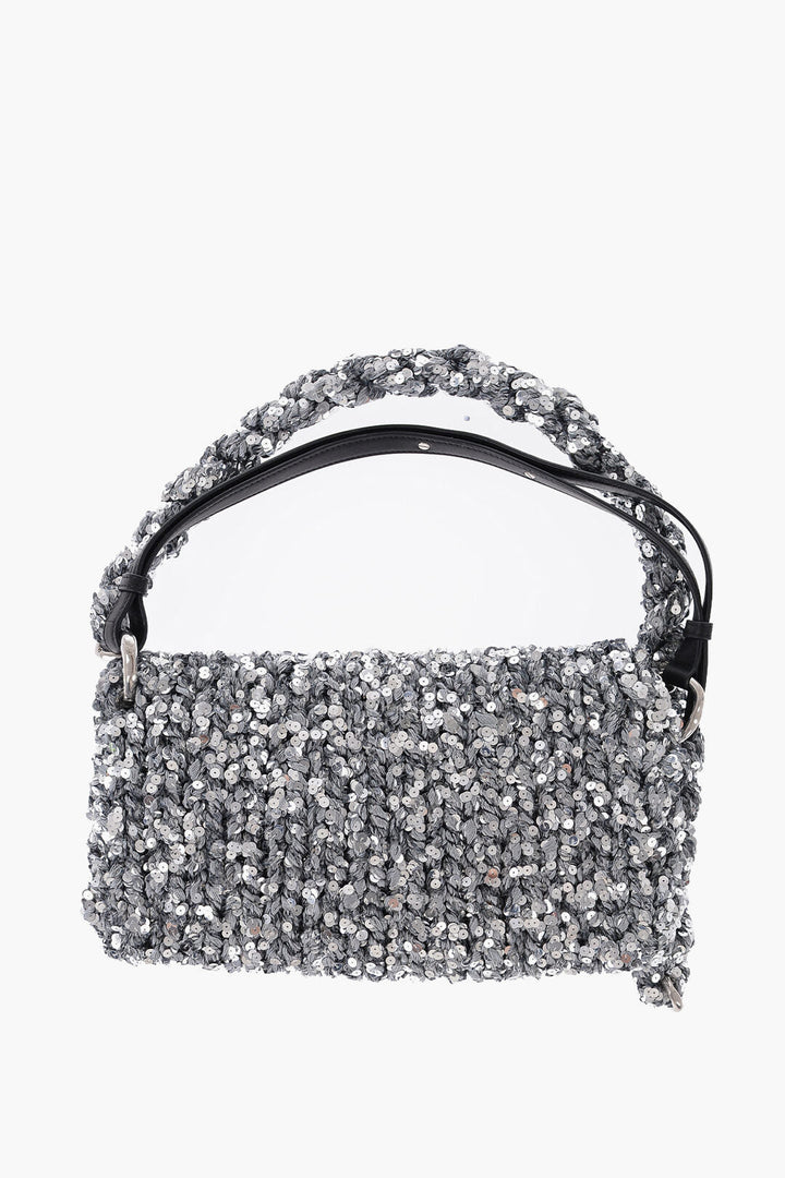 Jil Sander Knitted Shoulder Bag With Sequins