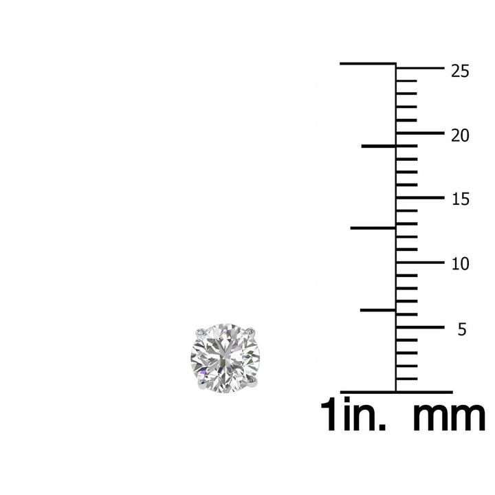 Jewelry - Lab Grown 1.25 Carat Total Weight Diamond Solitaire Earrings In 14K White Gold - ERF61398LD - Ask Me Wear