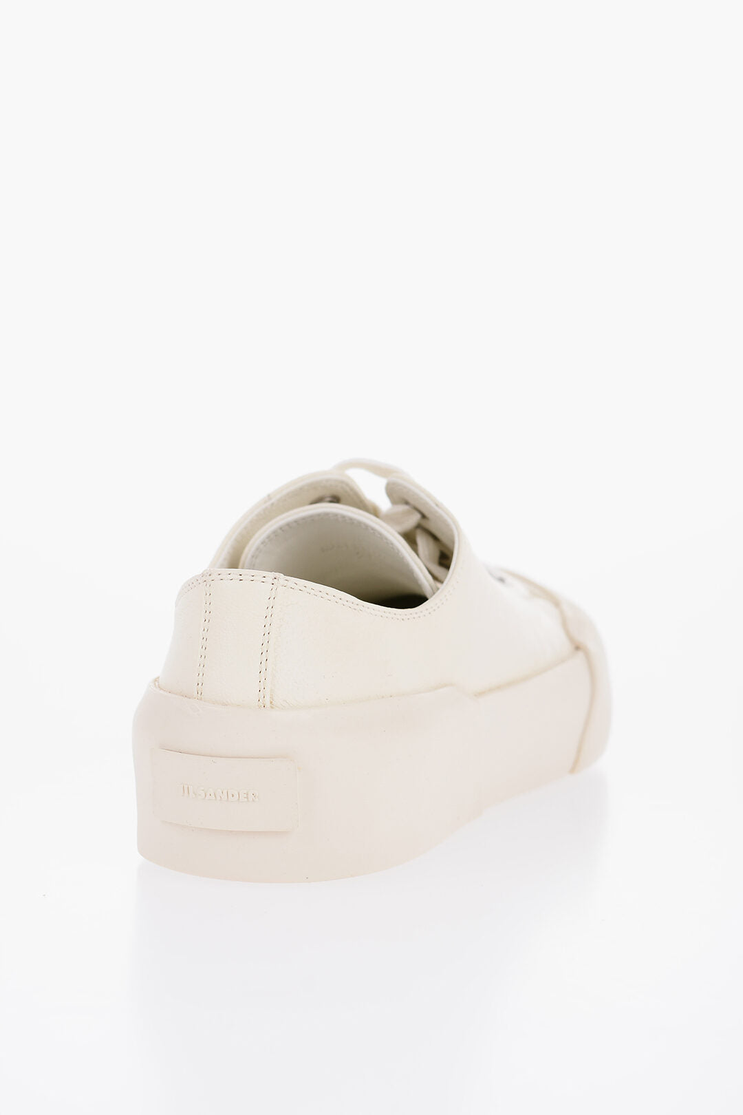 Jil Sander Lace-up Leather Sneakers with Rubber Sole