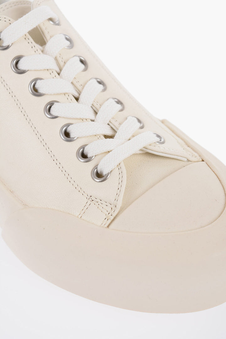 Jil Sander Lace-up Leather Sneakers with Rubber Sole