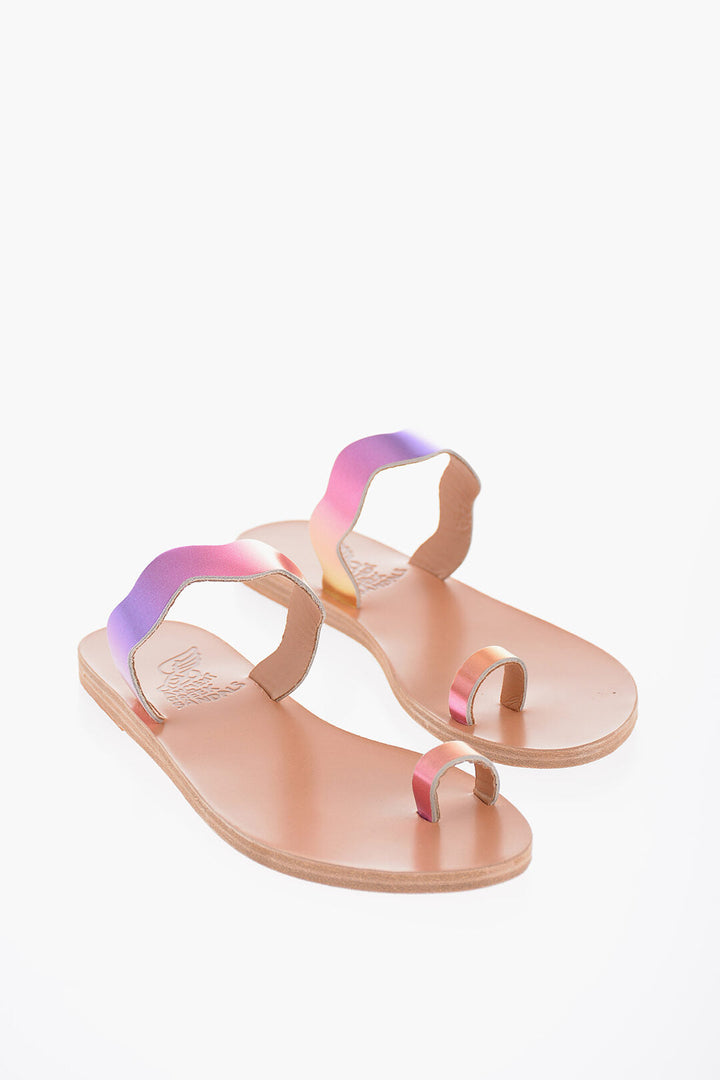 Ancient greek sandals Laminated Effect Leather THASOS Thong Sandals