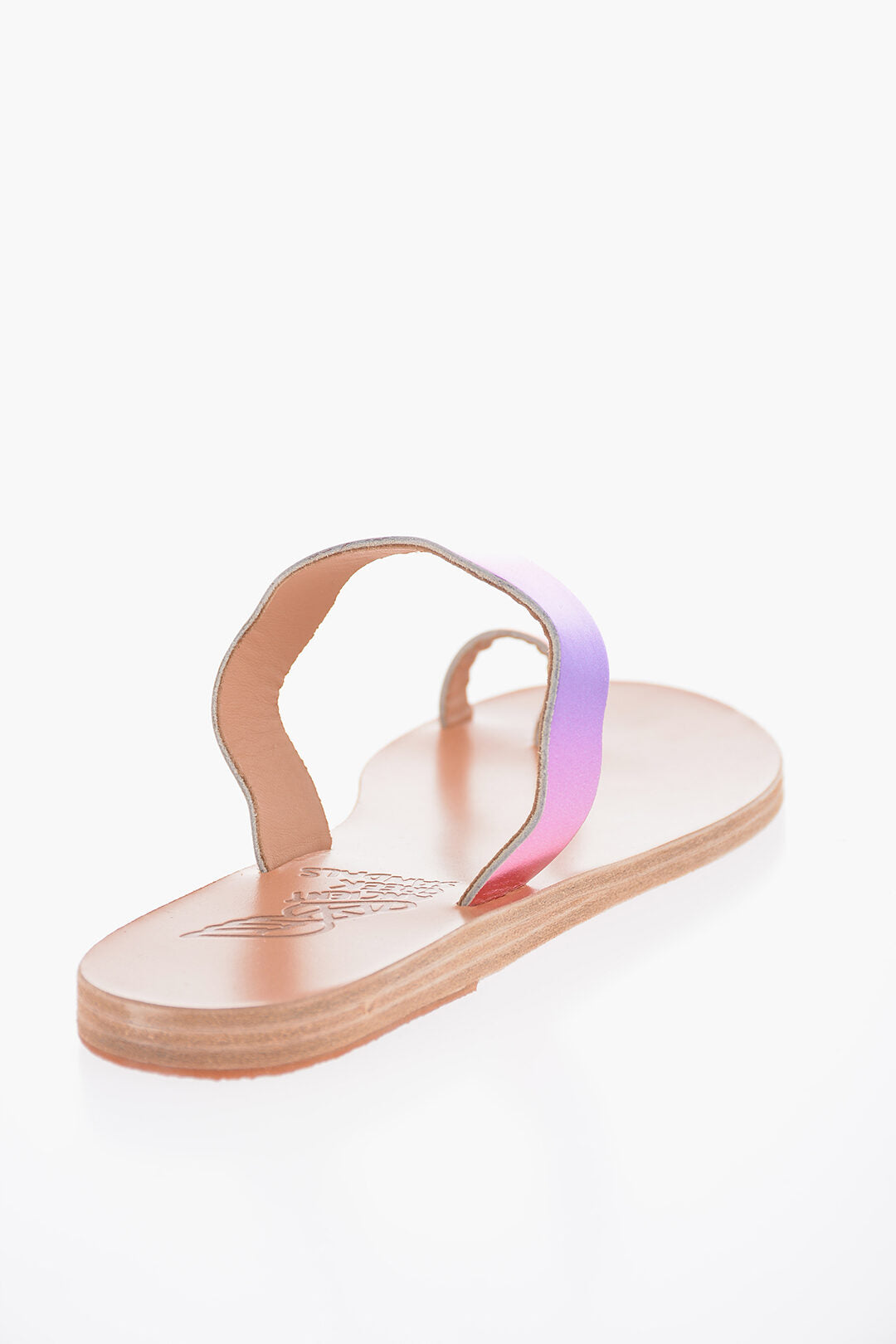 Ancient greek sandals Laminated Effect Leather THASOS Thong Sandals