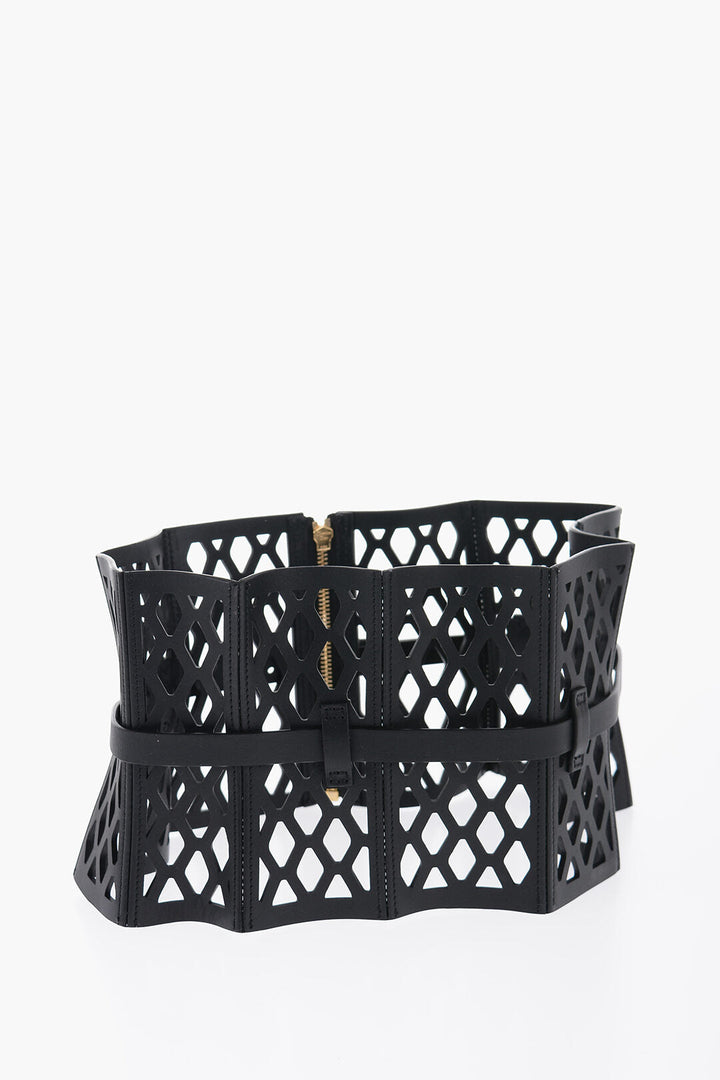 Dior Laser-Cut Leather Corset Belt 160mm