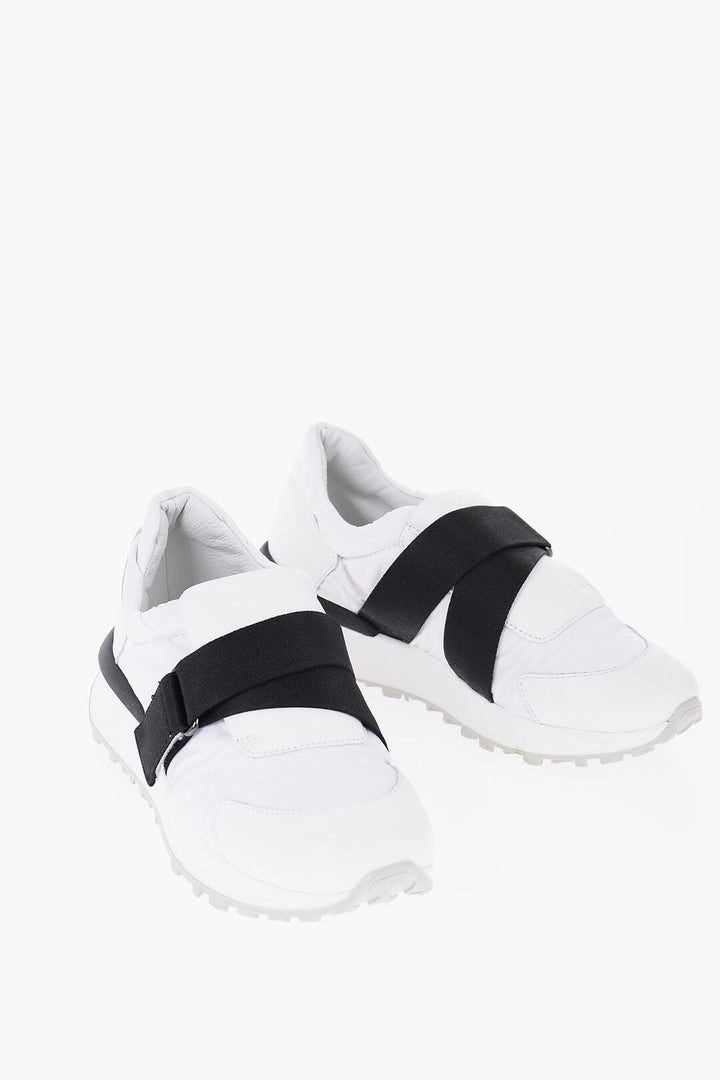 Ixos Leather and Fabric Low Top Sneakers with Touch Strap Closure