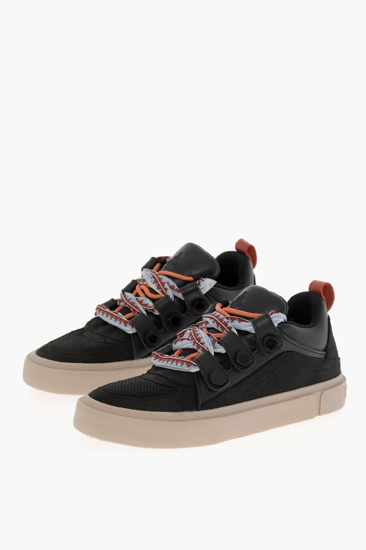 Marcelo Burlon Leather and Fabric TICINELLA Low Top Sneakers with Maxi Stri