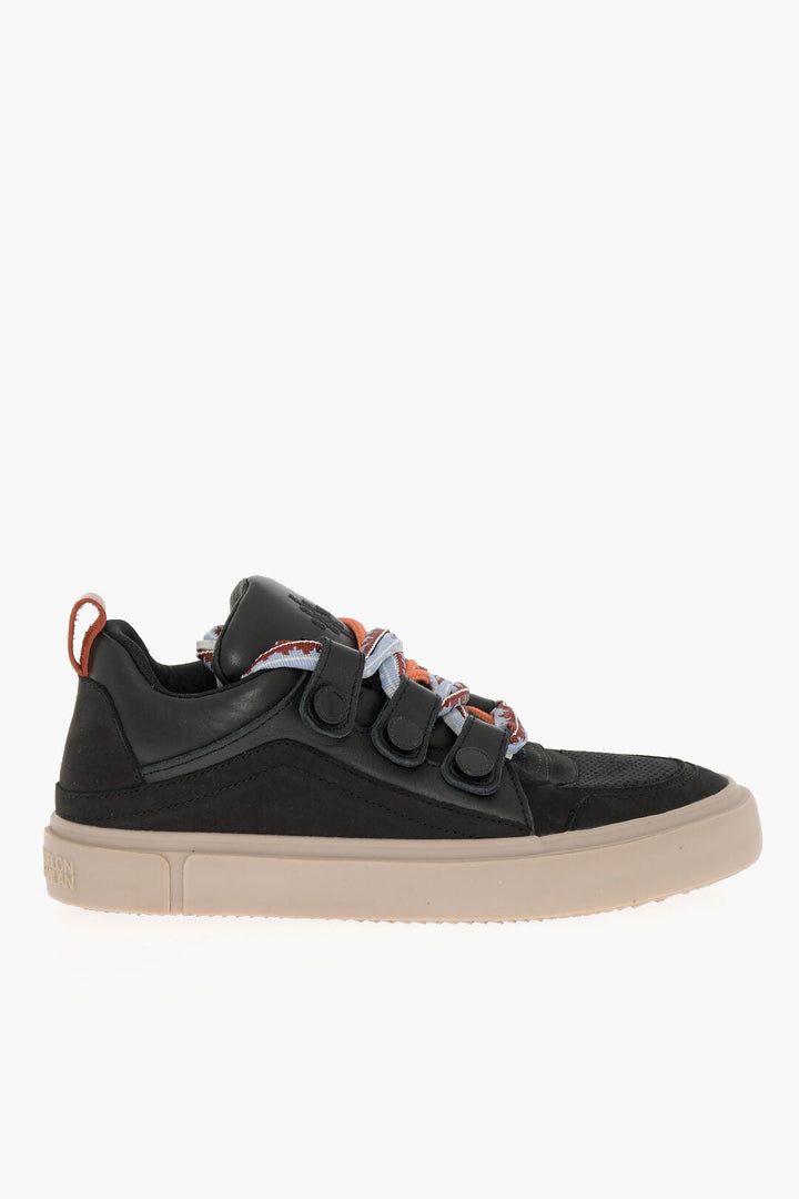 Marcelo Burlon Leather and Fabric TICINELLA Low Top Sneakers with Maxi Stri