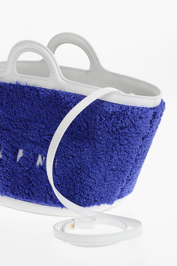 Marni Leather and Fabric TROPICALIA Handbag with Removable Shoulde