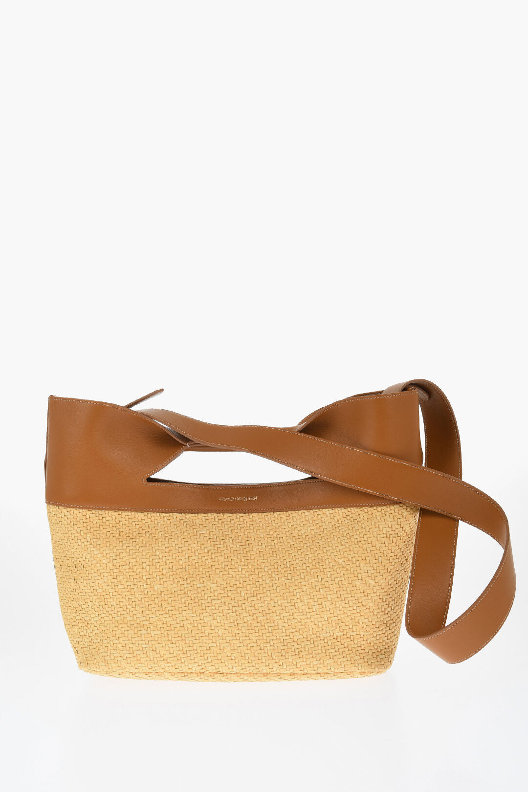 Alexander McQueen Leather and Raffia tote Bag