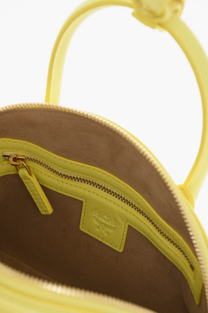 MCM Leather ANNA Crossboby Bag with Gold Metal Logo Plaque
