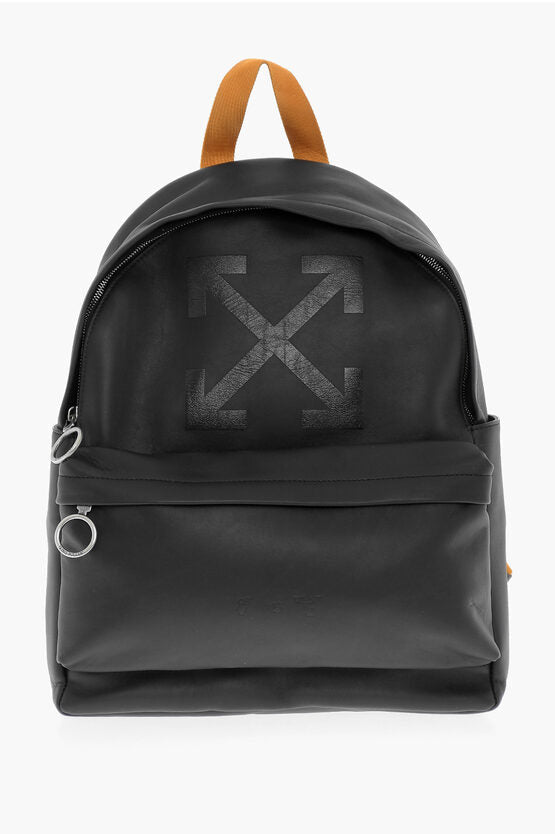 Off-White Leather Backpack with Ton-Sur Ton Logo