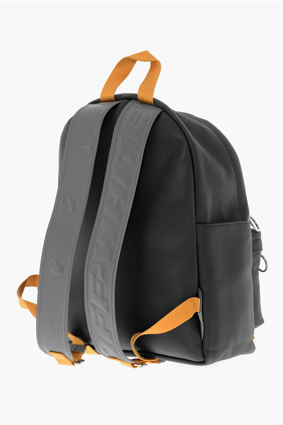 Off-White Leather Backpack with Ton-Sur Ton Logo