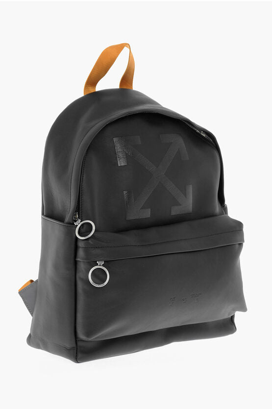 Off-White Leather Backpack with Ton-Sur Ton Logo