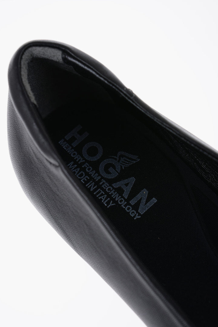 Hogan Leather Ballet Flats with Maxi Plaque