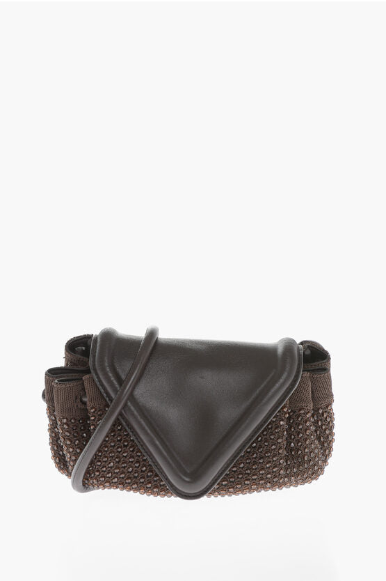 Bottega Veneta Leather BEAK Bag with Rhinestone Application