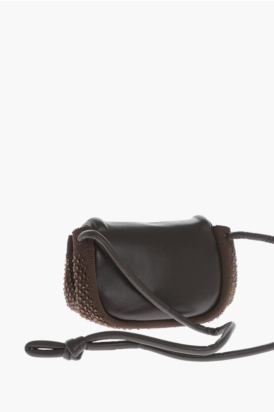 Bottega Veneta Leather BEAK Bag with Rhinestone Application