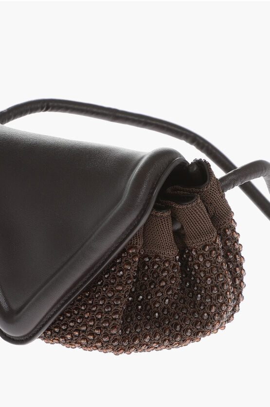 Bottega Veneta Leather BEAK Bag with Rhinestone Application