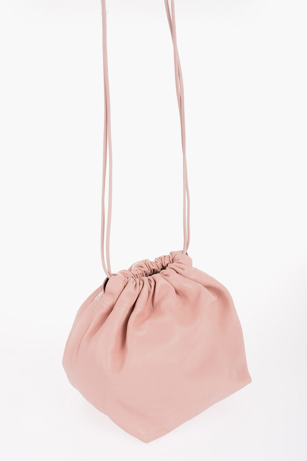 Jil Sander Leather Bucket Bag with Drawstring