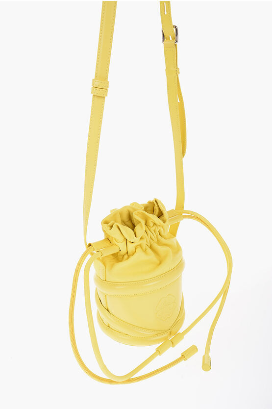 Alexander McQueen Leather Bucket Bag with Embossed Logo