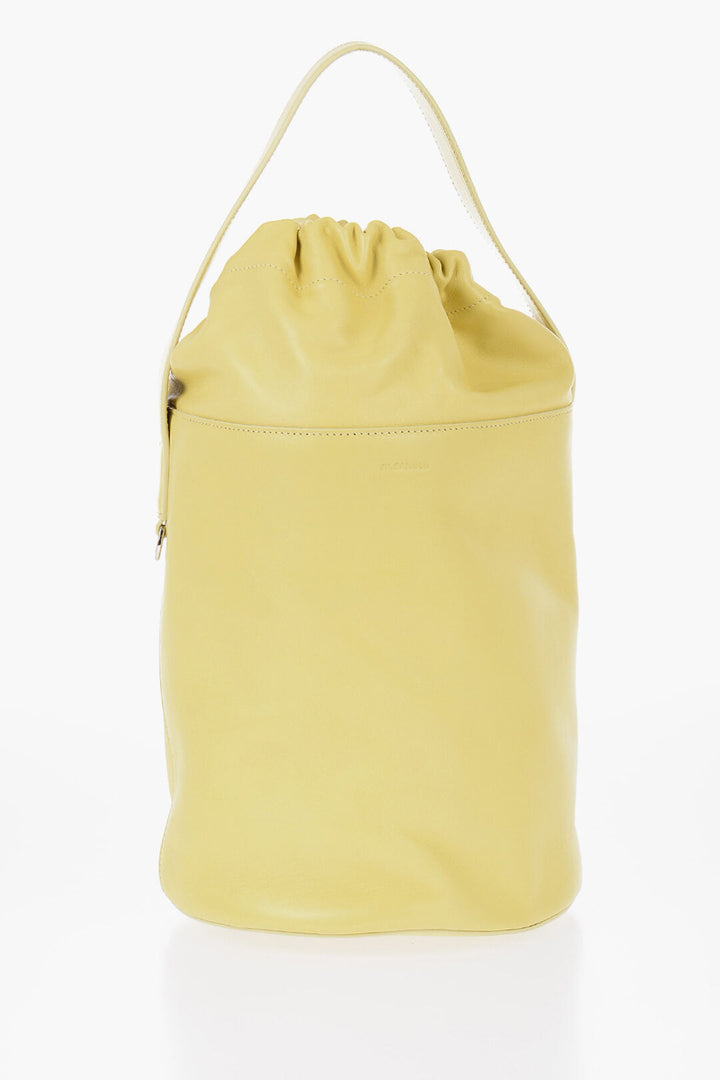 Jil Sander Leather Bucket Bag with Removable Shoulder Strap