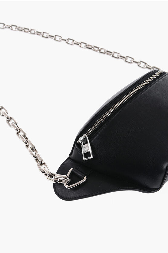 Alexander McQueen Leather Bum Bag with Chain Shoulder Strap