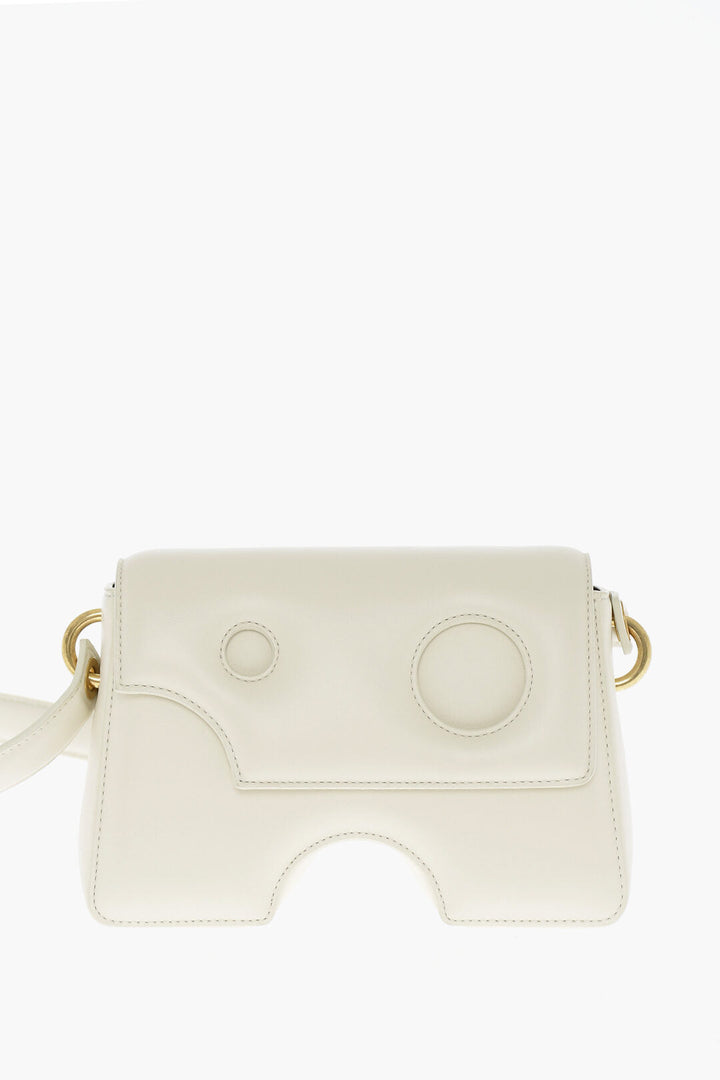 Off-White Leather BURROW Crossbody Bag with Cut-Out Details