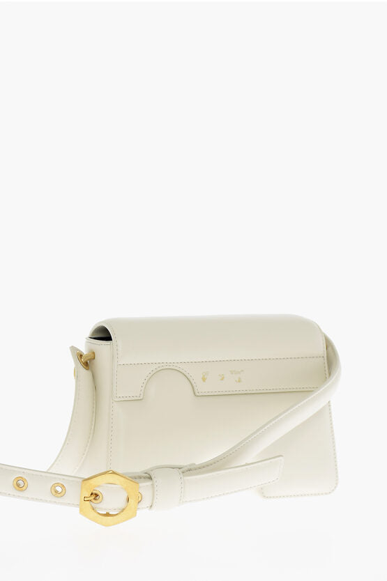 Off-White Leather BURROW Crossbody Bag with Cut-Out Details