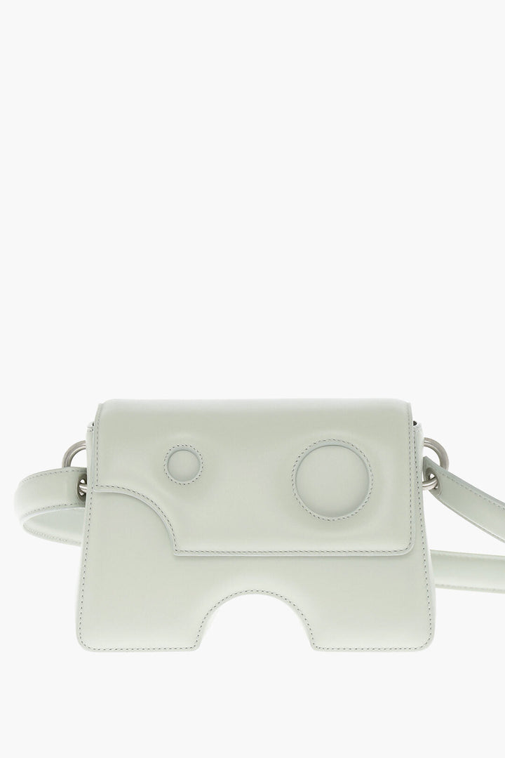 Off-White Leather BURROW Crossbody Bag with Cut-Out Details