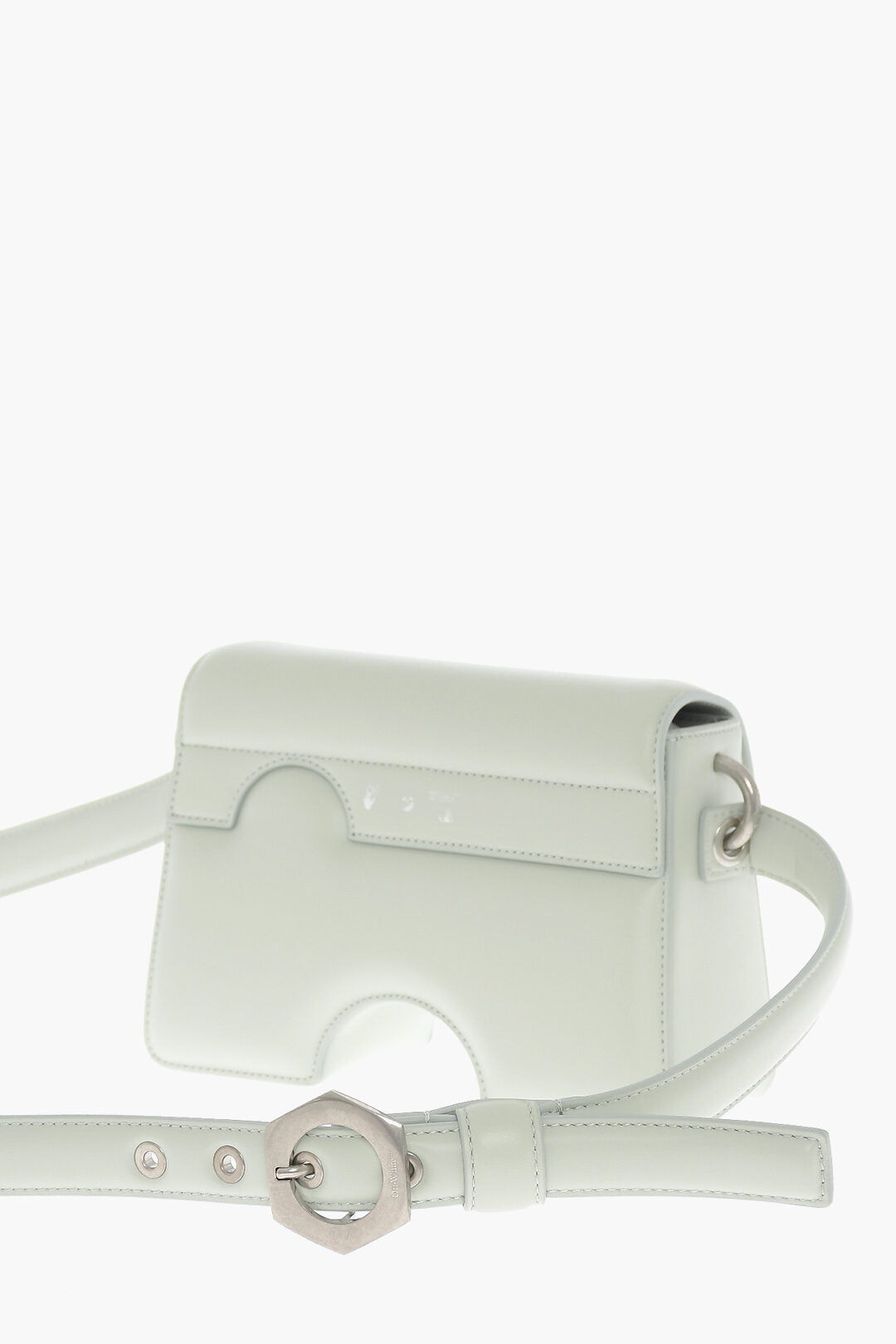 Off-White Leather BURROW Crossbody Bag with Cut-Out Details