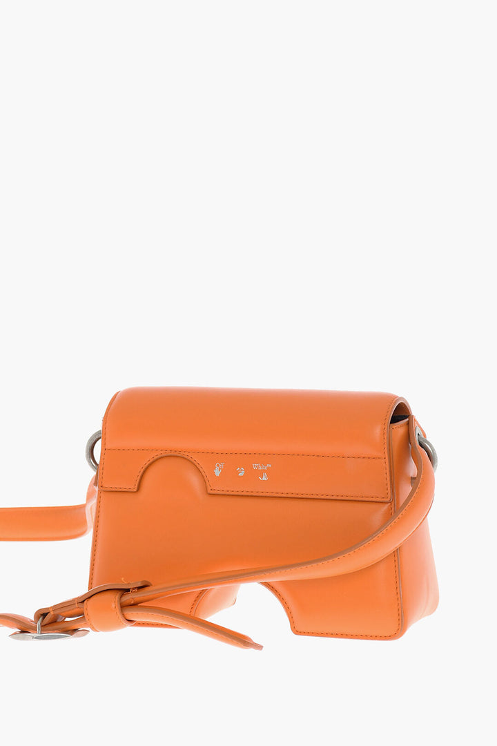 Off-White Leather BURROW Crossbody Bag with Cut-Out Details