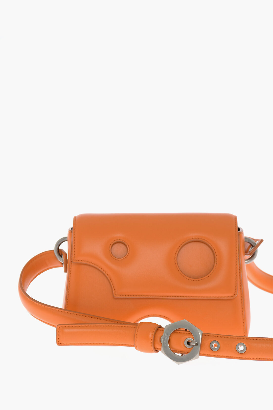 Off-White Leather BURROW Crossbody Bag with Cut-Out Details