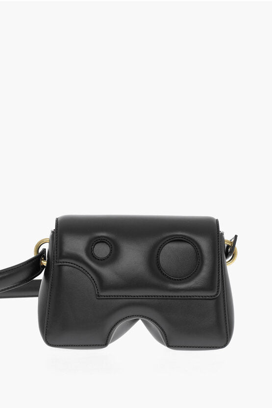 Off-White Leather BURROW Crossbody Bag with Cut-Out Details