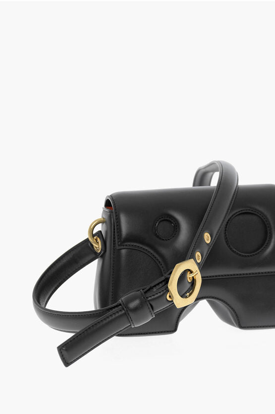 Off-White Leather BURROW Crossbody Bag with Cut-Out Details