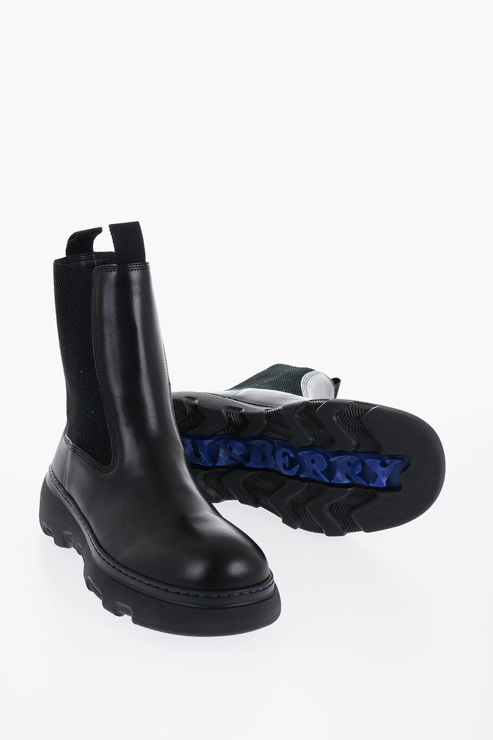 Burberry Leather Chelsea Boots With Chunky Sole