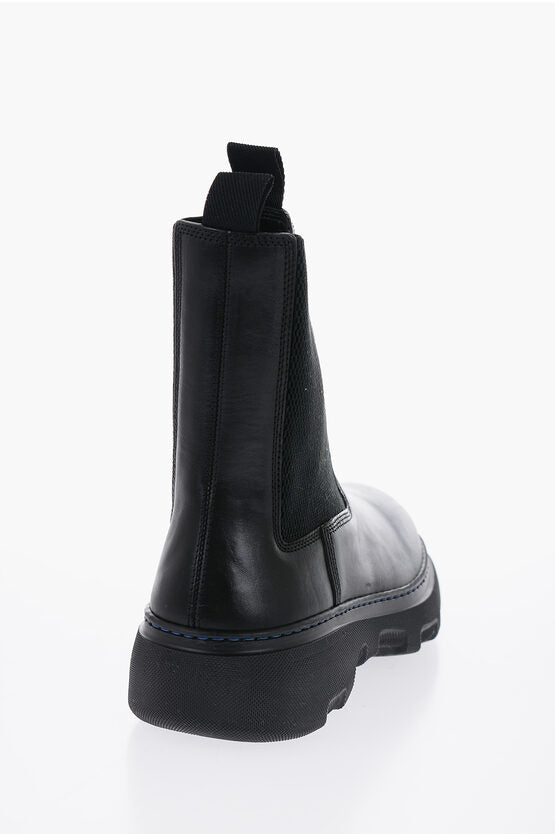 Burberry Leather Chelsea Boots With Chunky Sole