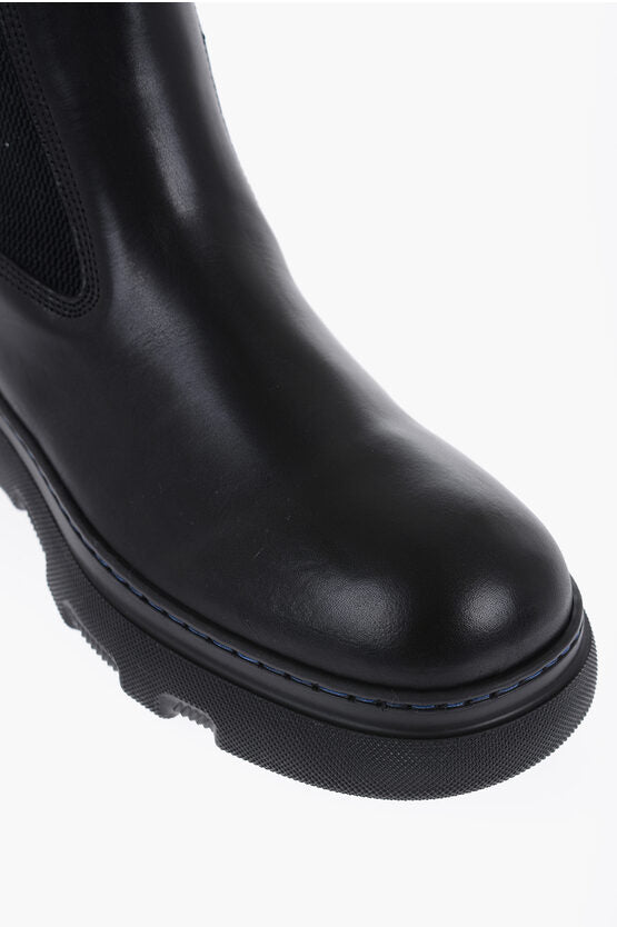 Burberry Leather Chelsea Boots With Chunky Sole