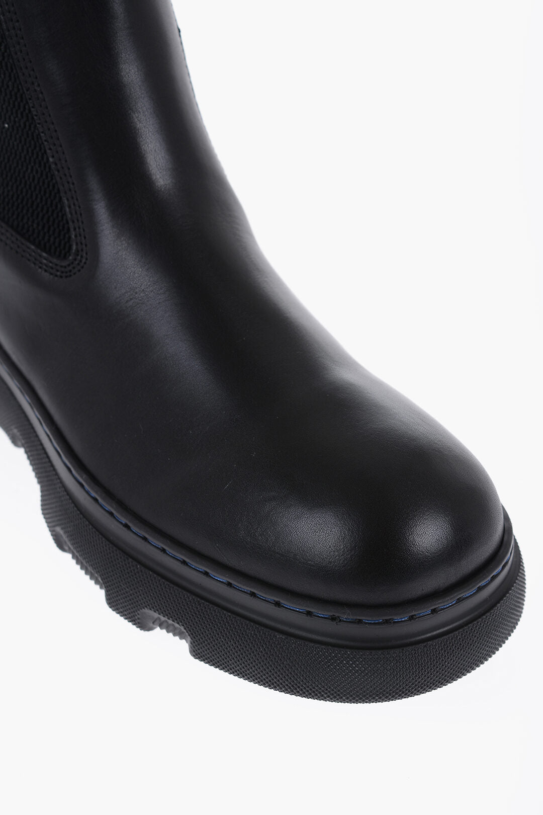 Burberry Leather Chelsea Boots With Chunky Sole